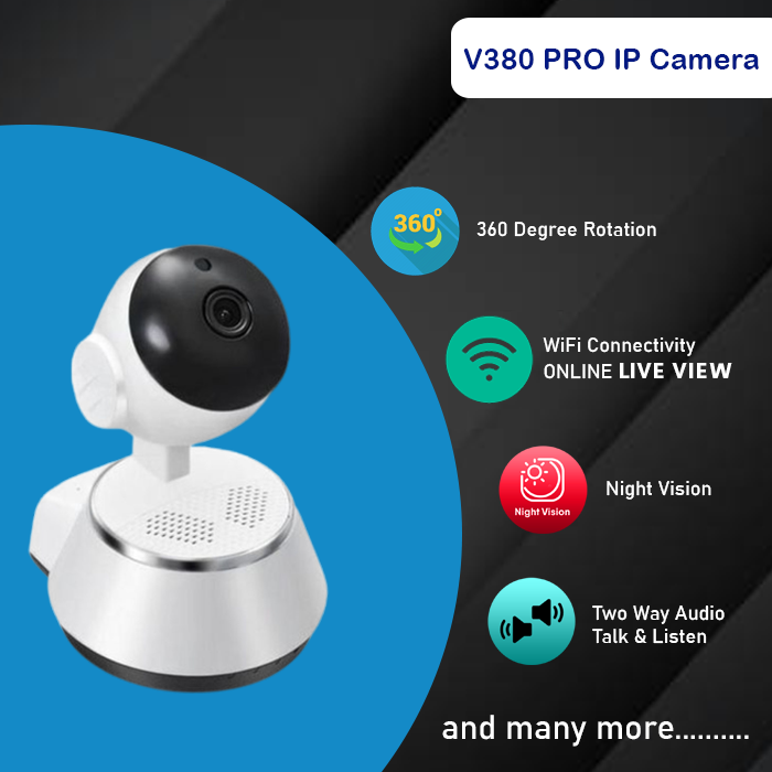 V380 WiFi IP Camera | Experience Seamless Wireless CCTV Surveillance | Capture Every Angle with 360 Degree IP Camera