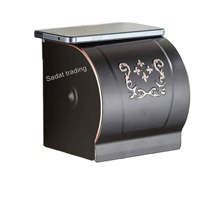 Antique%20Bronze%20Finish%20Tissue%20Holder%20/%20Toilet%20Paper%20Holder%20Wall%20Mounted%20Tissue%20Box%20Black%20-%20Image%204