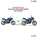 Full Body Sticker Set for Suzukii Gixxer/SF 2016 to 2018 (Old Model). 