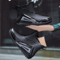 Rain Boots Men's Winter Construction Site Labor Protection Rain Boots Waterproof Non-Slip Wear-Resistant Rainy Day Fishing Work Water Shoes Thick Sole Fleece-Lined. 