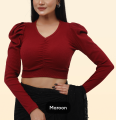 Crop top short body long sleeve fashionable blouse for women's.. 