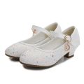 ULKNN Girls Purple High Heels For Kids Princess RED Leather Shoe Footwear Children's Party Wedding Shoes Round Toe 1-3CM.