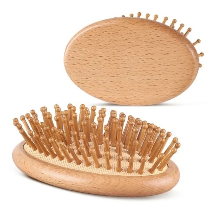 1Pcs High Quality Hair Comb Bamboo Airbag Massage Comb Carbonized Solid Wood Bamboo Cushion Anti-Static Hair Brush Combs Travel