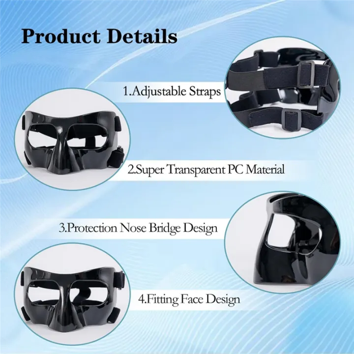 Sports%20Face%20Guard,%20Nose%20Guard%20for%20Broken%20Nose,%20Basketball%20Football%20Softball%20Training%20Face%20Protect%20Shield,%20Easy%20to%20Use%20Black%20Close%20-%20Image%207