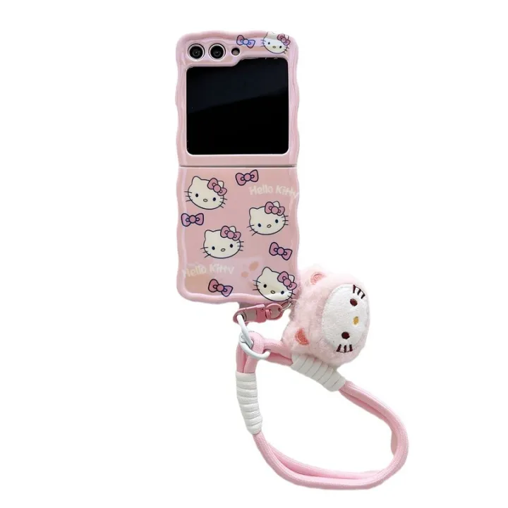 Kawaii%20Cartoon%20Hello%20Kitty%20Phone%20Case%20with%20Bracelet%20for%20Samsung%20Galaxy%20Z%20Flip%205%204%203%20Z%20Flip3%20Zflip4%20Shockproof%20Soft%20Cover%20Mascaraara%20-%20Image%206
