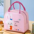 1pc Cartoon Insulated Lunch Box Tote Bag Hand-held Bento Bag Lunch Insulation Bag Aluminum Foil Thickened Lunch Box Bag.
