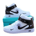 Premium Quality Padded High-Cut Collar Men's Sneakers - Lightweight & White Black - Ideal for Outdoor Comfort. 