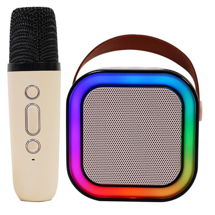 Mini Portable Bluetooth Karaoke Speaker with Wireless Microphone and ...