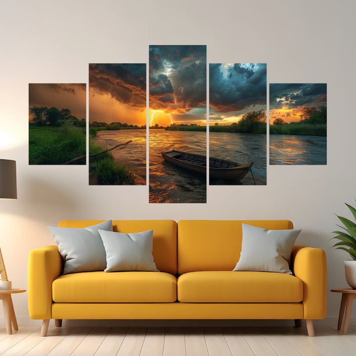 5 Part Wallboard 1 Set Wall Canvas Art Ready to Hang for Living Room or Bedroom Home Decoration On Wall Canvas Painting