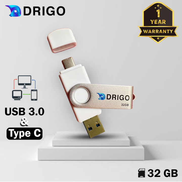 Drigo Dual Pen drive DP10 32GB 2 in 1 USB 3.0 Type C For PC/Mobile/Mac ...