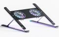 HXSJ Laptop Cooling Fan Desk Stand Foldable Notebook Aluminum Cooler Holder 2 Fans Laptop Cooling Pad for Macbook PC.