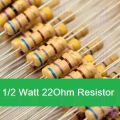 25Pcs - 1/2 Watt 22 Ohm Resistor 1/2W 22 Ohm Carbon Film Resistor 22 Ohm Half Watt Resistance 0.5 Watt 5% Tolerance Fixed Resistors Passive Components.