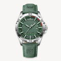 NAVIFORCE NF8023 Green PU Leather Analog Watch For Men - Silver & Green. 