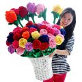 1pcs Cartoon Rose Flower Stuffed Soft Plush Toy Creative Curtain Buckle Home Decoration Christmas Valentine's Day Gift For Girl. 