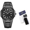 Men Fashion Watch Stainless Steel Nautilus Analog Quartz Wristwatch Luminous Hand Waterproof Auto Date Clock Relogio Gifts. 