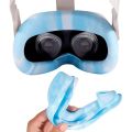 2PCS VR Silicone Cover for Quest 2 Headset Facial Cover Eyes Mask Sweat Proof Light Proof Anti-Leakage(Blue). 