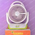 JOYKALY YG-729 AC/DC Rechargeable 2400mAh Battery Strong Wind Up-Down Adjustable Table Fan With Light. 