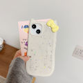 【HOT】 Olige Case For 11 12 13 14 15 Pro New fashionable and popular transparent glitter drip glue three-dimensional cat ears phone case back cover.