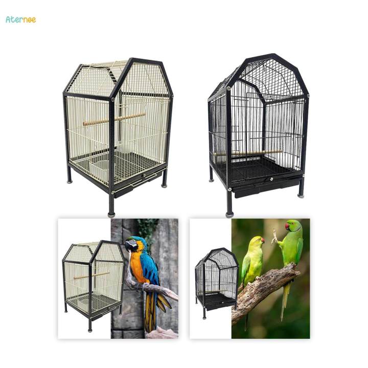 Bird%20Cage%20Parrot%20Cage%20Portable%20Metal%20Birdcage%20for%20Parakeet%20Budgie%20Cockatiel%20Beige%20-%20Image%206