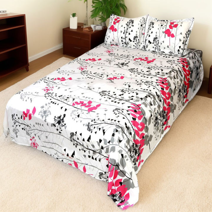 Double King Size Bedsheet With Two Pillow Cover Bed Sheet, King Size