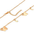 European and American cross-border jewelry Personalized fashion butterfly pendant star necklace Women's versatile five-pointed star handmade necklace. 