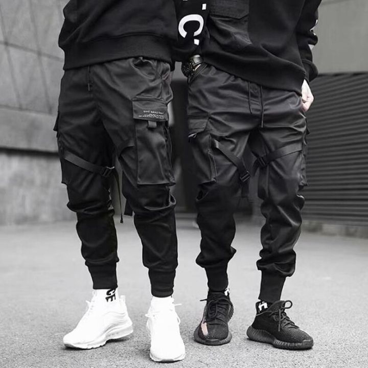 Hop%20Boy%20ckets%20Elastic%20Waist%20Harem%20Pant%20Men%20Streetwear%20Punk%20Casual%20Ribbons%20Design%20Trousers%20Jogger%20Male%20Dancing%20Black%20Pant%20-%20Image%205