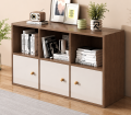 RK Engineered Wood 6 Layers Bookshelf Storage Cabinet Organizer Shelf Horizontal Multi Storage Space Wooden Rack Display Shelf With  Drawers.Size: L36XH24X10. 