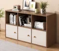 RK Engineered Wood 6 Layers Bookshelf Storage Cabinet Organizer Shelf Horizontal Multi Storage Space Wooden Rack Display Shelf With Drawers.Size: L36XH24X10.