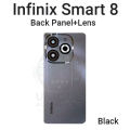 For Infinix Smart 8 X6525 Side Frame + Back Panel Housing + Camera Glass Back shell Replacement Spare Parts. 