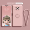 Phone Case For Xiaomi POCO X3 NFC POCO X3 POCO X3 Pro Casing Liquid Silicone Ring Bracket Soft TPU Back Cover With Lanyard. 