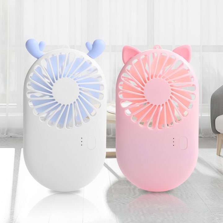 Summer 1Pc Cute Portable Mini Fan Handheld Usb Chargeable Desktop Fans 3 Mode Adjustable Summer Cooler For Outdoor Travel Office - Charger Fan