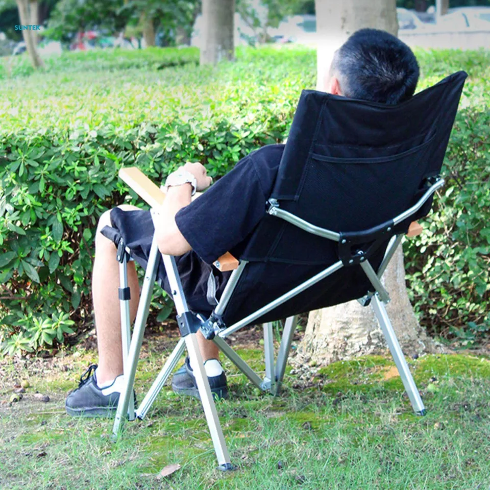 Folding Camping Chair Garden Chair Camping Seat Reclining Chair Adjustable  Armchair Beach Chair for Outside Picnic Backpacking Outdoor Adult