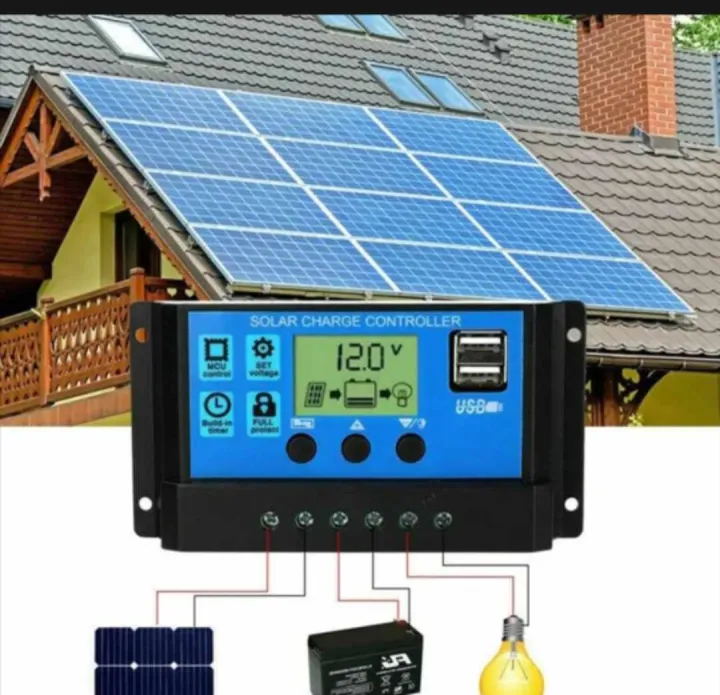 10A Solar Charge Controller 120W, LCD Display & MCU Control