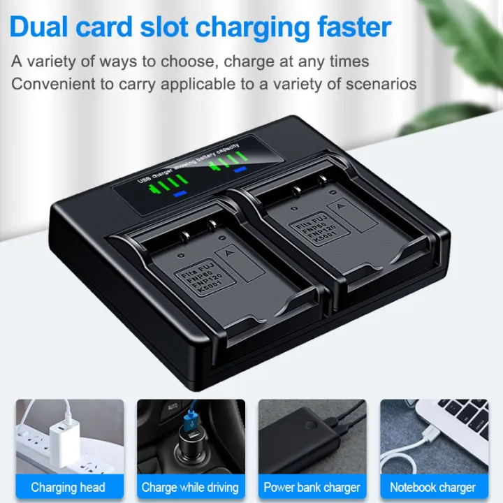 HQIX%20for%20BenQ%20GH800%20GH888%20GH688F%20GH680F%20Camera%20DLI-501%20Battery%20Dual%20Charger%20-%20Image%202
