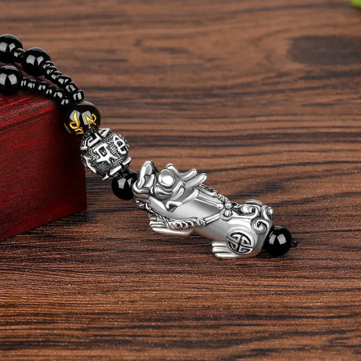 Chinese%20Traditional%20Jewelry%20Buddhist%20Beads%20Gold%20Silver%20Plated%20Piyao%20Pendant%20Women%20Men%20Good%20Lucky%20Fengshui%20Pixiu%20Necklace%20-%20Image%202