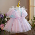 Ruffles Baby Dresses for Girls Kids Sequins Elegant Princess Dress for Wedding Party 1-5 Yrs Toddler Girls Birthday Ball Gowns. 