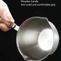 Butter Warmer, Mini Butter Warmer Wooden Handle 3 Layers Dual Spout for Kitchen. 