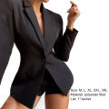 Lady Blazer One Button Straight Lapel Suits Jacket. 