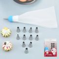 Premium 12-Pc Bakery Set – High-Durability Stainless Steel Tips | Easy DIY Baking | Top-Rated Multi-Pattern Design for Stunning Cakes.