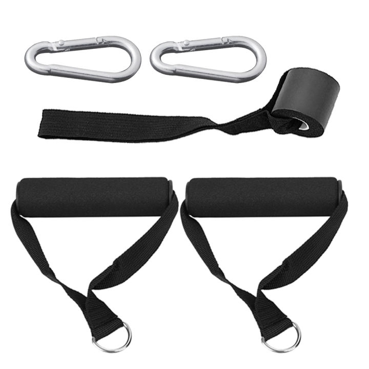 5pcs Exercise Set Workout Handles Door Anchor Carabiner Hooks for