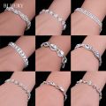 BLIJERY Luxury Crystal Bracelets For Women Silver Plated Rhinestone Charm Bracelets & Bangles Femme Bridal Wedding Jewelry Gifts.