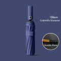 【selevn roind】Reinforced Windproof Strong Full Automatic Umbrella Men Women Folding 12 Double Bone Stormproof Sunproof UV Sun Shade Umbrellas. 