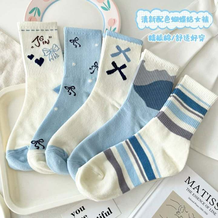 Soft Cotton Cartoon Socks for Women & Girls | Breathable Mid Tube Socks | Cute Pattern | Daily Wear