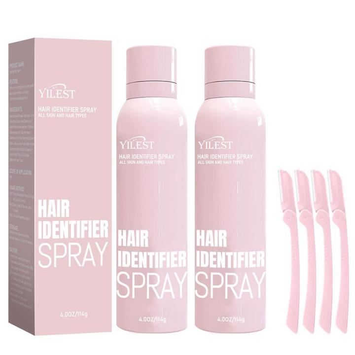 2PCs Hair Identifier Spray Dermaplaning Spray Powder For Facial Hair ...