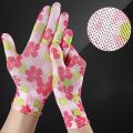 1Pair Garden Gloves Floral Gardening Gloves Women Non-Slip Working Gloves With Palm-Coated For Yard Cleaning Planting Working. 