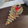 Peacock Corsage High-end Rhinestone Brooch Clothing Accessories. 