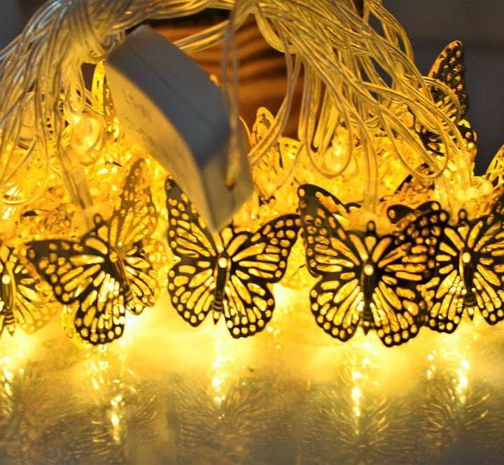 For 20 LED Butterfly Fairy String Lights for Decoration Outdoor Indoor Decorative Lighting for Garden