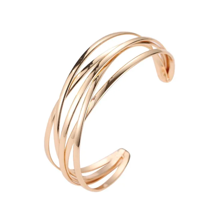 Enacolor%20Simple%20Opening%20Geometric%20Cross%20Bangle%20for%20Women%20Girl%20Accessories%20Fashion%20New%202025%20-%20Image%203