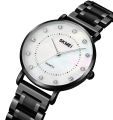 skmei 1840 fashion watch waterproof stainless steel women wrist Watch-Black White. 