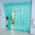 1 Pcs Pure Color Tulle Door Curtain Panel Sheer Scarf Valances Living Room Window Finished Curtains For Bedroom Rideaux Drapes. 